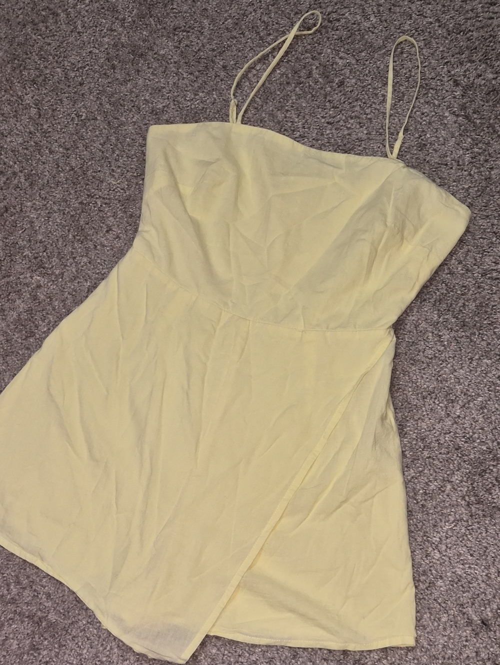 Altar'd State Pale Yellow Spaghetti Strap Mini Dress